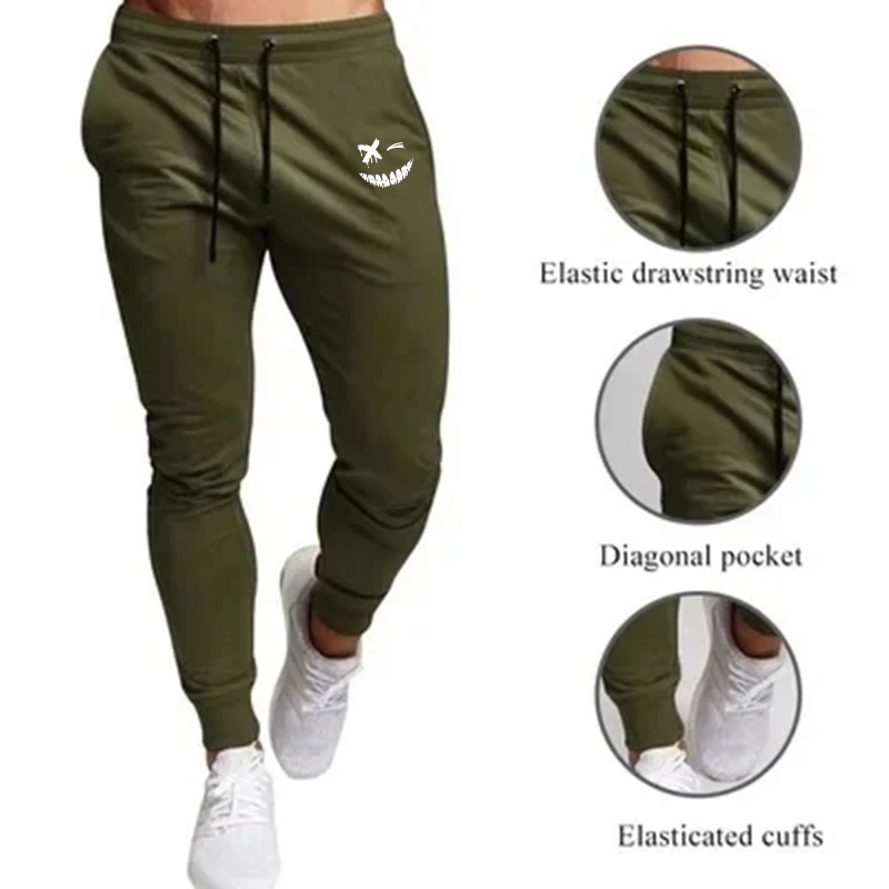 Running Pant Jogger - Anime smiley face impresso calças de