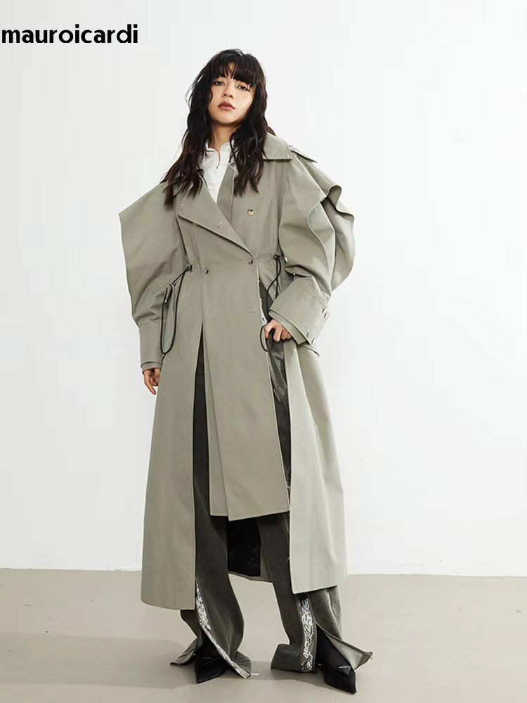 Street Fashion Runway - Mauroicardi primavera longo oversized elegante babados