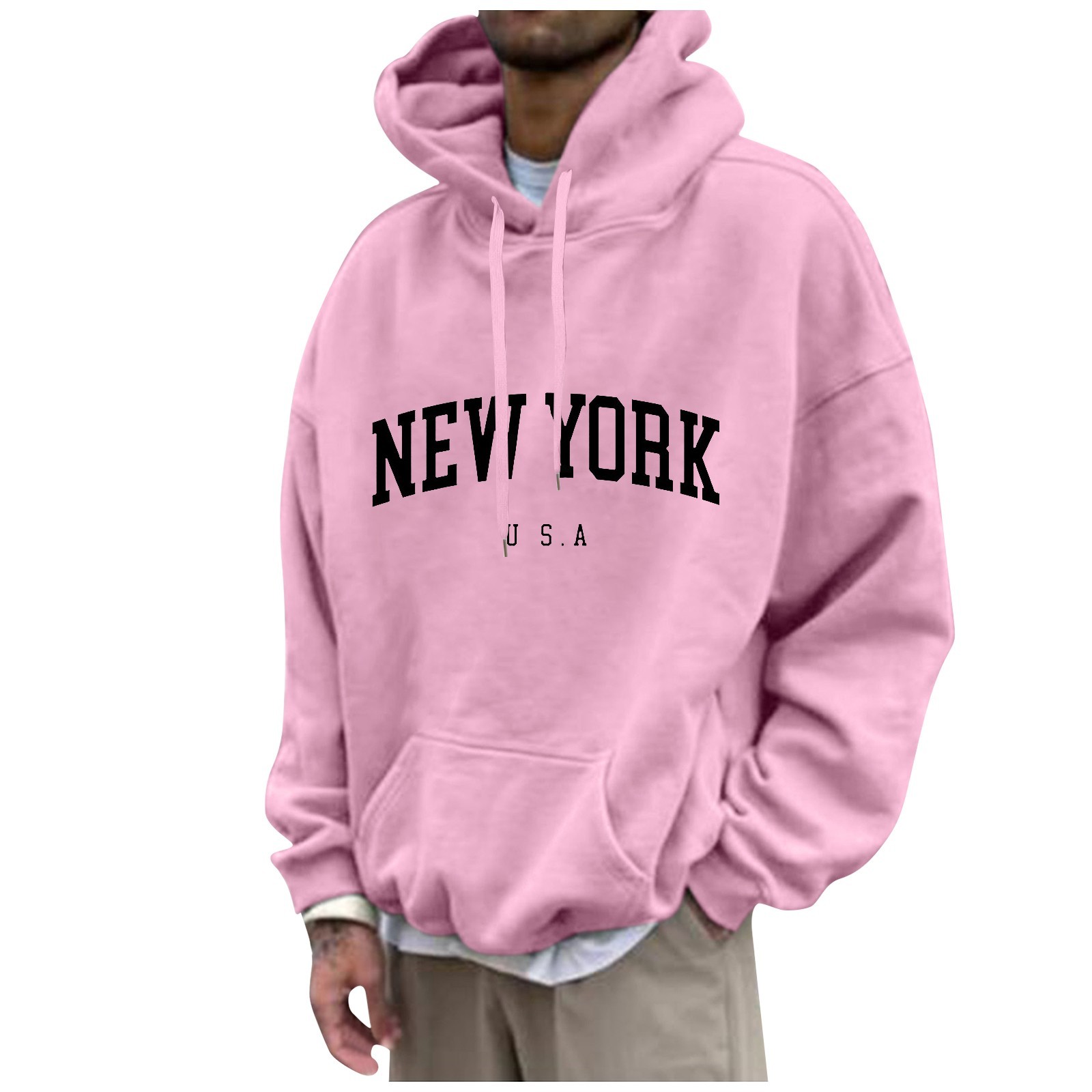 Street Fashion New York - Moletom novo-iorquino estampado masculino, agasalho clássico