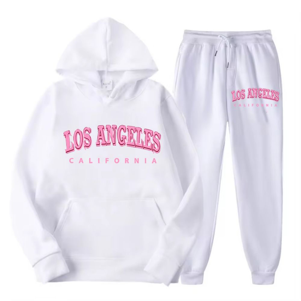 Street Fashion California - Conjunto de moletom e calça feminina,