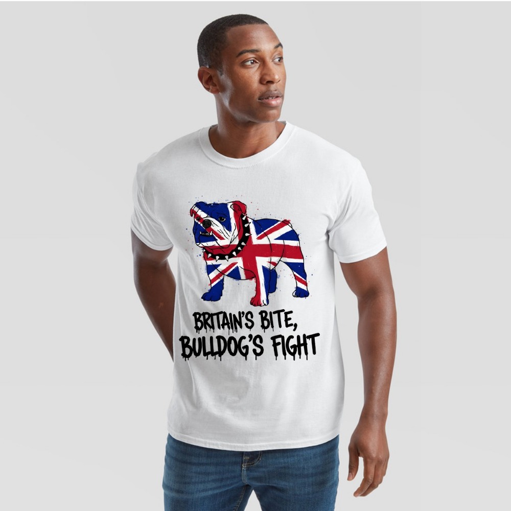 Union jack bulldog camiseta br - Street Fashion Uk avaliação e preço