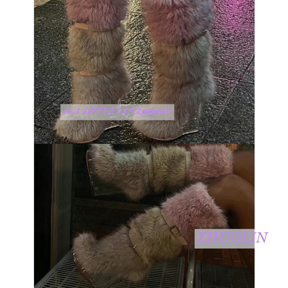 Inverno gradiente peludo trans - Street Fashion Runway avaliação e preço