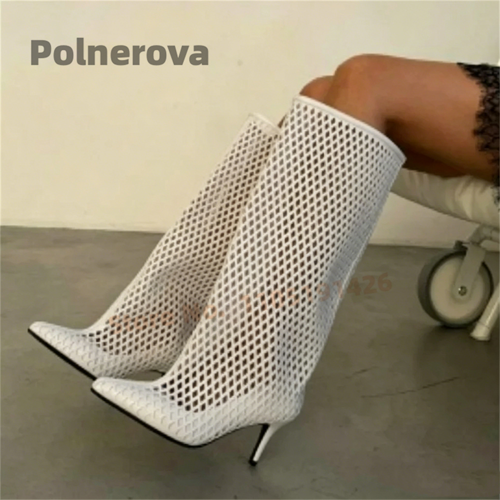 Botas de Couro Vazadas de Cano - Street Fashion Female avaliação e preço