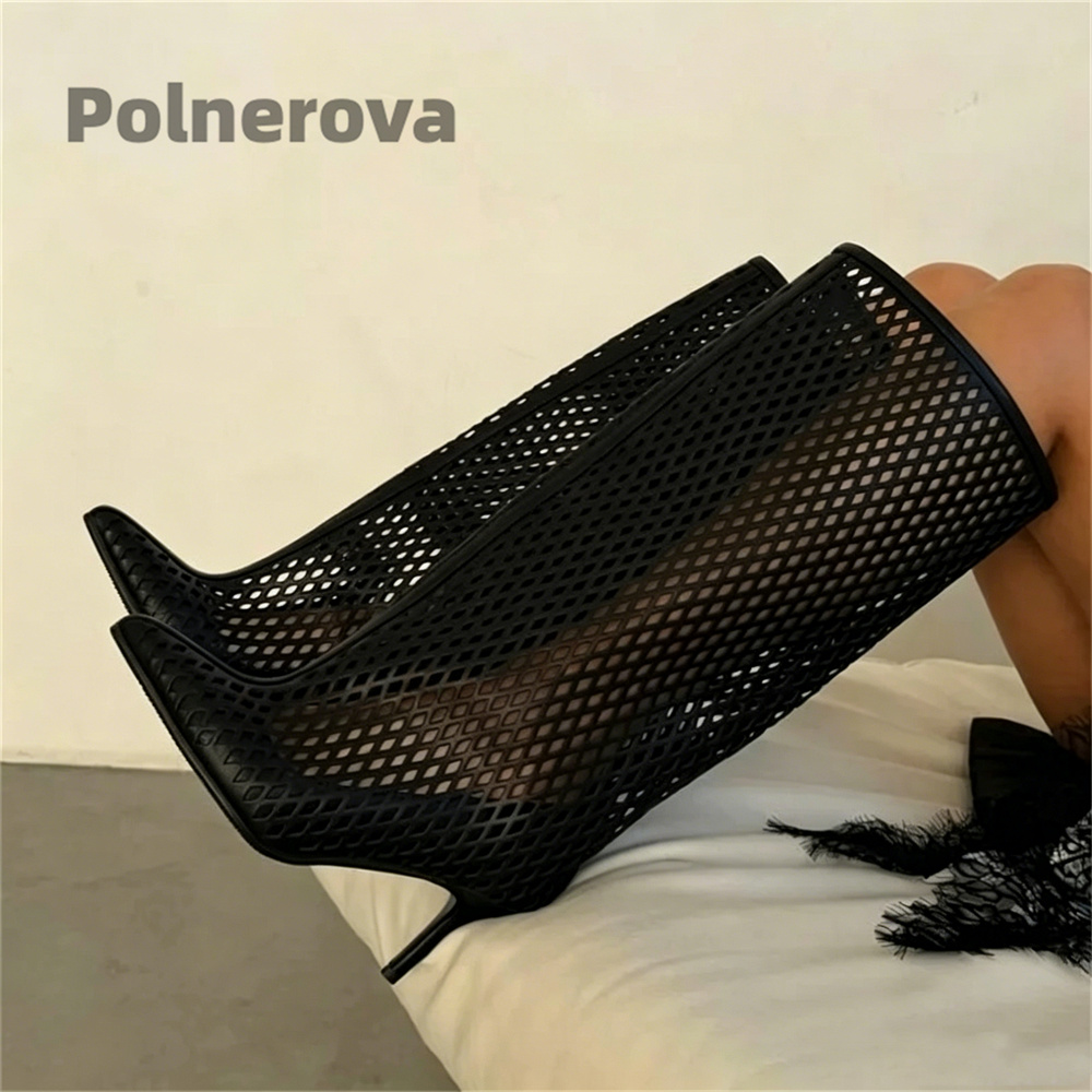 Botas de Couro Vazadas de Cano - Street Fashion Female avaliação e preço