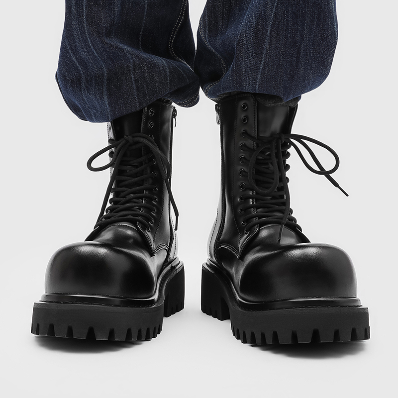 Botas de couro de cano alto, u - Street Fashion Plus Size avaliação e preço