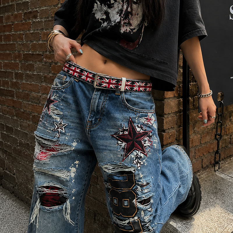 Cinto com Estampa da Bandeira  - Street Fashion Uk avaliação e preço