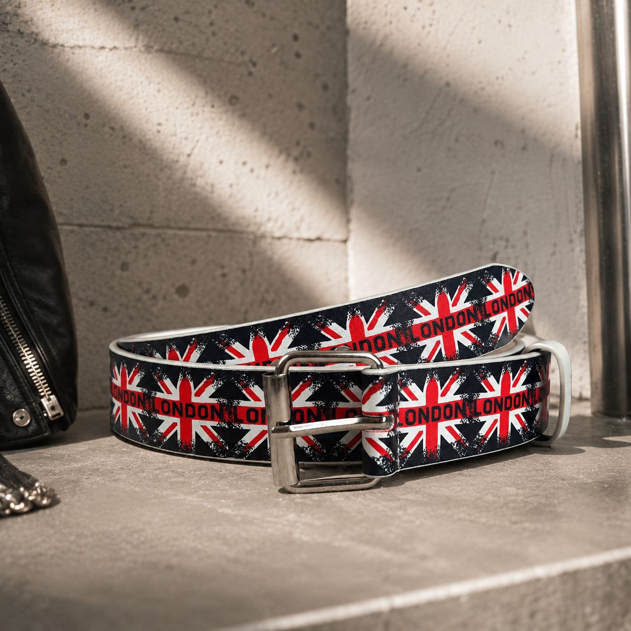 Cinto com Estampa da Bandeira  - Street Fashion Uk avaliação e preço
