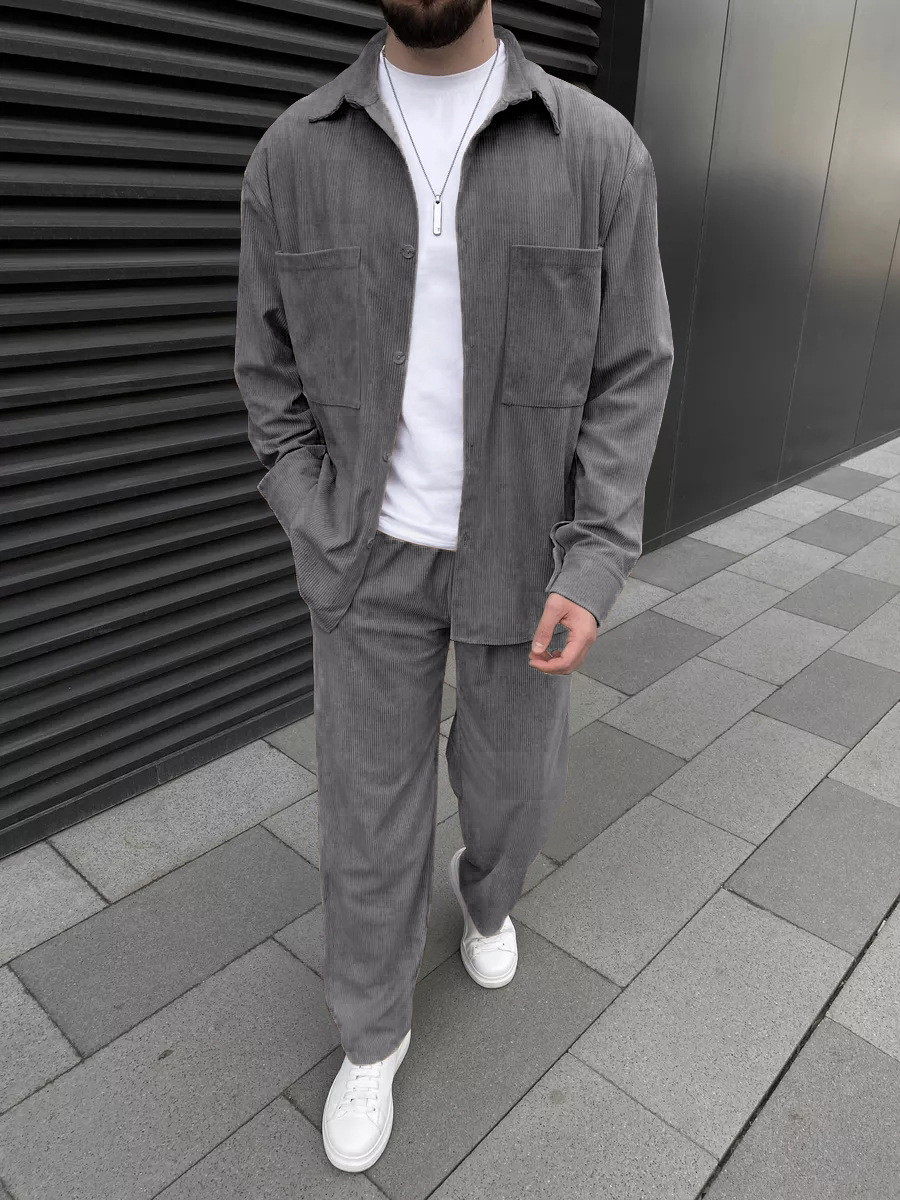 Conjunto Masculino de Corduroy - Street Fashion China avaliação e preço