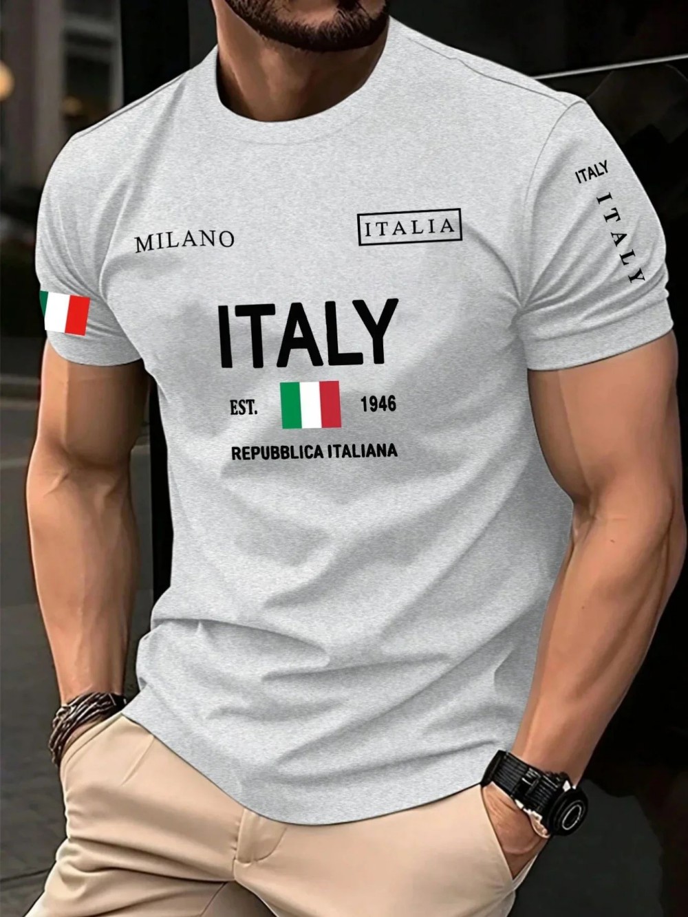 Camiseta Masculina de Verão Eu - Street Fashion Milan avaliação e preço