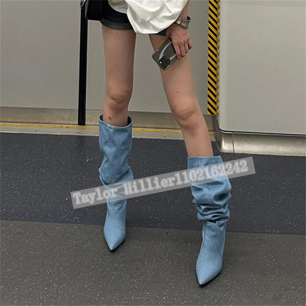 Botas Femininas de Salto Agulh - Street Fashion Runway avaliação e preço
